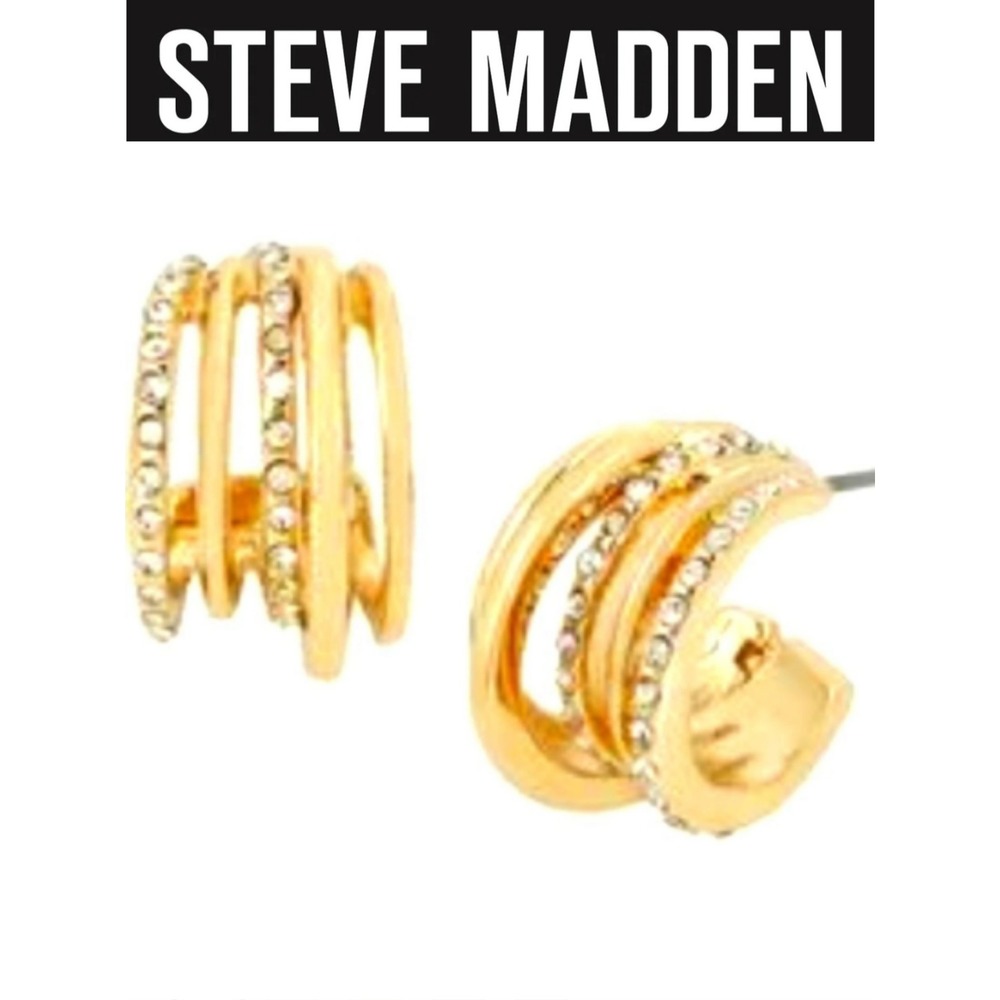 Steve Madden Pave Hoop Earrings